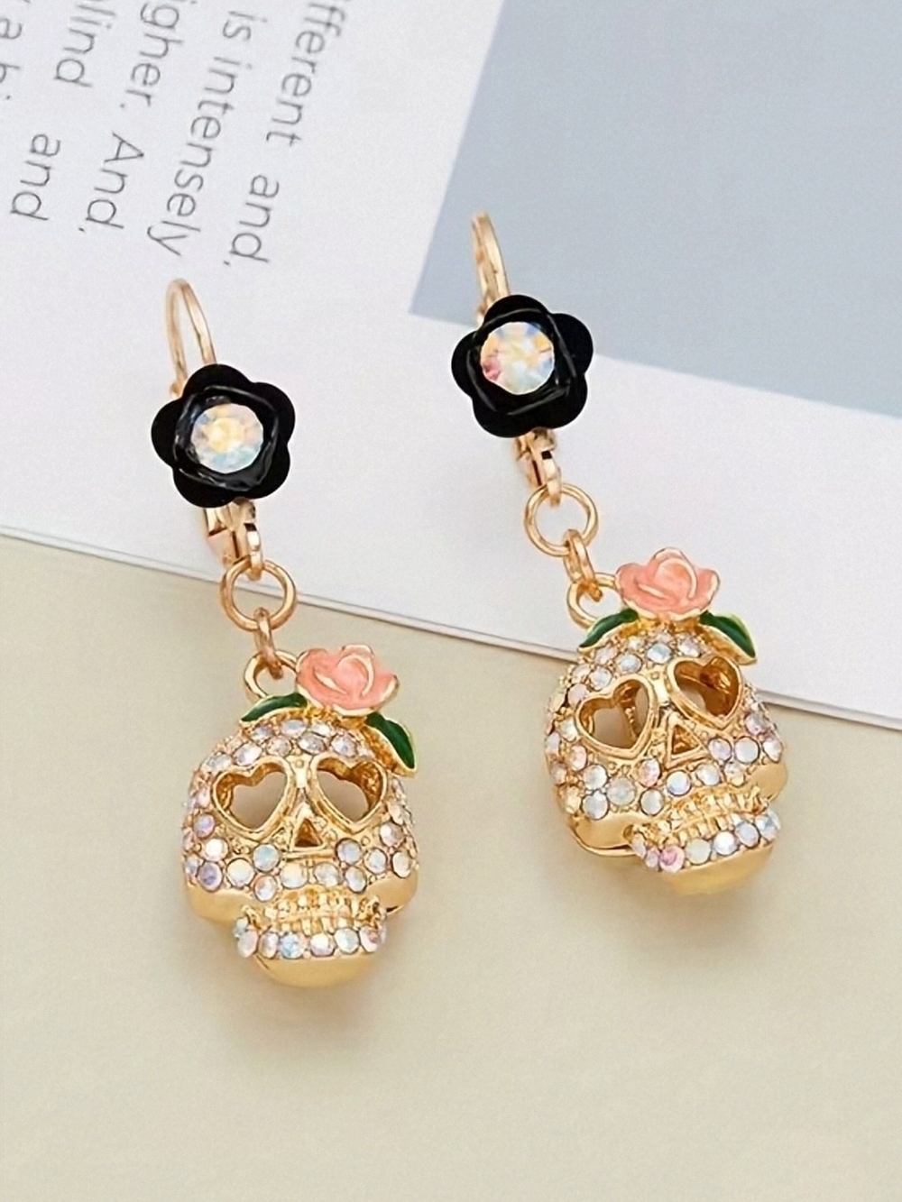 Ghost, White, Gold, Hoop, Dangling, Hanging Earrings. Halloween *NEW